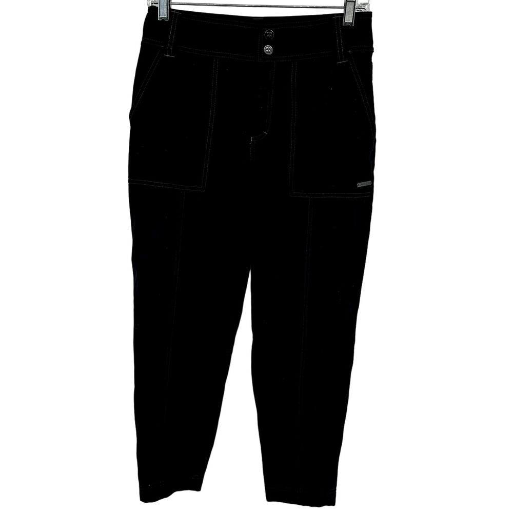 Sweaty Betty Slim Pants Contrast Stitching Super Stretch Ankle Black XSmall